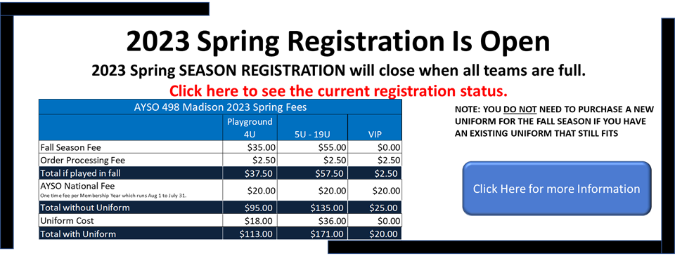 2023 Spring Season Registration