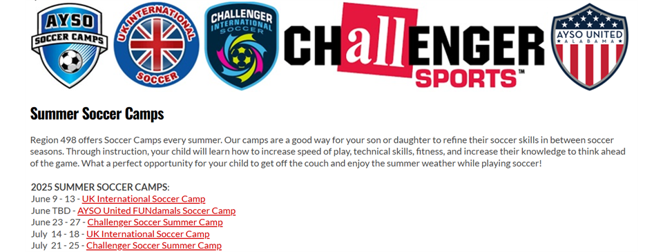 2025 Soccer Summer Camps
