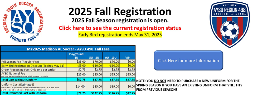 2025 Fall Soccer Registration