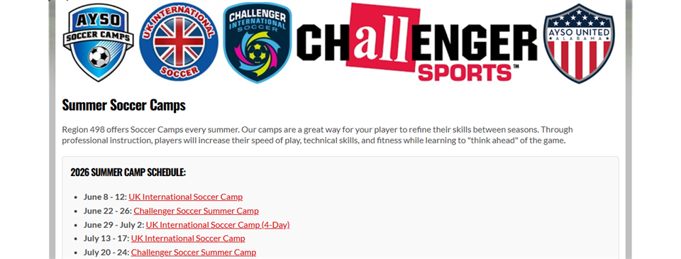 2025 Soccer Summer Camps